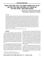 Phân tích hiệu quả tài chính trong sản xuất hồ tiêu kết hợp chế biến của nông hộ tại Phú Quốc, tỉnh Kiên Giang