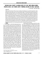Đánh giá chất lượng đất ở các mô hình bón phân hữu cơ trên đất trồng bưởi ở Hậu Giang