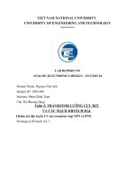 Lab report on analog electronics design – elt3102 24 tuần 2 transistor lưỡng cực bjt và các mạch khuếch đại