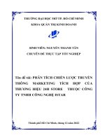 Phân tích chiến lược truyền thông marketing tích hợp của thương hiệu 24h store thuộc công ty tnhh công nghệ istar