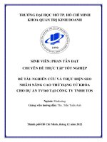 Nghiên cứu và thực hiện seo nhằm nâng cao thứ hạng từ khóa cho dự án tv360 tại công ty tnhh tos