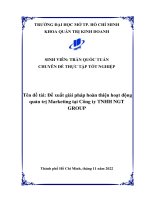 Đề xuất giải pháp hoàn thiện hoạt động quản trị marketing tại công ty tnhh ngt group