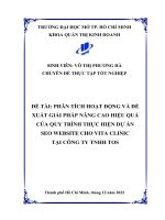 Phân tích hoạt động và đề xuất giải pháp nâng cao hiệu quả của quy trình thực hiện dự án seo website cho vita clinic tại công ty tnhh tos