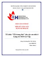 Báo cáo môn kỹ năng xây dựng kế hoạch tổ chức tết trung thu cho các em nhỏ ở làng trẻ sos gò vấp