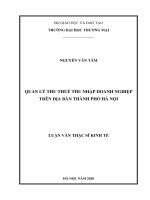 (Luận Văn Thạc Sĩ) Quản Lý Thu Thuế Thu Nhập Doanh Nghiệp Trên Địa Bàn Thành Phố Hà Nội.pdf