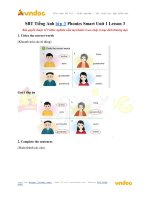 SBT Tiếng Anh lớp 3 Phonics Smart Unit 1 Lesson 3