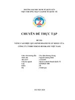 Chuyên đề thực tập  nâng cao hiệu quả kinh doanh xuất khẩu của công ty tnhh tokyo byokane việt nam