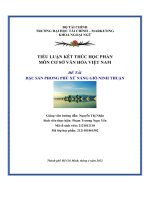 Tiểu Luận Môn Cơ Sở Văn Hóa Việt Nam Đề Tài Đặc Sản Phong Phú Xứ Nắng Gió Ninh Thuận.pdf