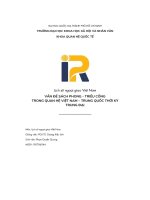 Vấn đề sách phong   triều cống trong quan hệ việt nam – trung quốc thời kỳ trung đại