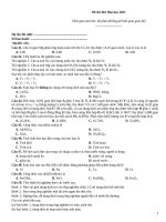 Đề thi hoá học 2021   đề 125