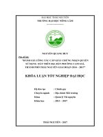 Luận văn đánh giá công tác cấp giấy chứng nhận quyền sử dụng đất trên địa bàn phường cam giá, thành phố thái nguyên giai đoạn 2014 – 2017