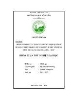 Luận văn đánh giá công tác cấp giấy chứng nhận quyền sử dụng đất trên địa bàn xã xuân phú, huyện yên dũng, tỉnh bắc giang giai đoạn 2014 2016