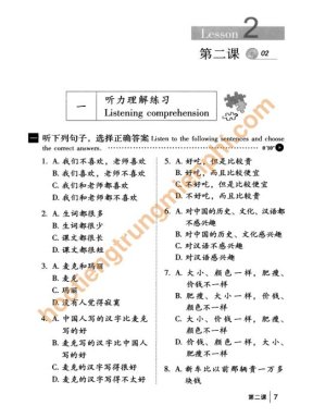 Giáo Trình Nghe Hán Ngữ Quyển 2 Bài 2 Hanyu Tingli Jiaocheng Xiudingben Giáo Trình Nghe Hán Ngữ Quyển 2 Bài 2 Hanyu Tingli Jiaocheng Xiudingben