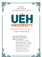 (Tiểu luận) kinh doanh quốc tế tại châu á  volkswagen phân tích chiến lược kinh doanh quốc tế của volkswagen