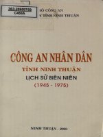 Ebook Công an nhân dân tỉnh Ninh Thuận - Lịch sử biên niên (1945 - 1975): Phần 1