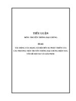 Tiểu luận cao học, tác động của mạng xã hội đến sự phát triển của các phương tiện truyền thông đại chúng hiện nay, vấn đề đặt ra và giải pháp