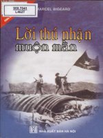Lời thú nhận muộn mằn - Hồi ký: Phần 1