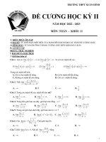 Đề Cương Học Kỳ 2 Toán 11 Năm 2022 – 2023 Trường Thpt Xuân Đỉnh – Hà Nội.pdf