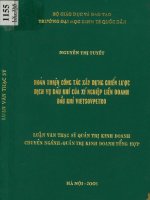 Luận văn hoàn thiện công tác xây dựng chiến lược dịch vụ dầu khí của xí nghiệp liên doanh dầu khí( vietsovpetro)