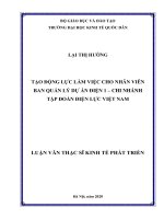 Luận văn tạo động lực làm việc cho nhân viên ban quản lý dự án điện 1  chi nhánh tập đoàn điện lực việt nam