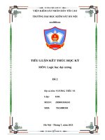 Tiểu luận môn logic học đại cương quy luật logic là gì