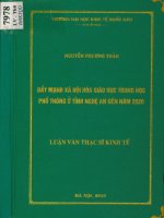Luận văn đẩy mạnh xã hội hoá giáo dục trung học phổ thông ở tỉnh nghệ an đến năm 2020