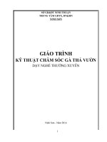Giáo trình Kỹ thuật chăm sóc gà thả vườn (Dạy nghề thường xuyên)