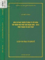 Đầu tư phát triển ở công ty cổ phần tập đoàn hoà phát giai đoạn 2005   2015 thực trạng và giải pháp