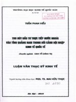 Thu hút đầu tư trực tiếp nước ngoài vào tỉnh quảng nam trong bối cảnh hội nhập kinh tế quốc tế