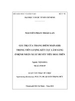 Giá trị của thang điểm map (ash) trong tiên lượng kết cục lâm sàng ở bệnh nhân xuất huyết tiêu hóa trên