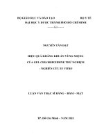 Hiệu quả kháng khuẩn vùng miệng của gel chlorhexidine thử nghiệm   nghiên cứu in vitro