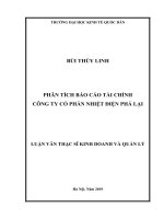 Luận văn thạc sĩ phân tích báo cáo tài chính công ty cổ phần nhiệt điện phả lại