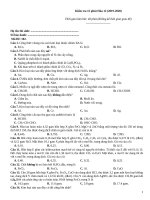 Kiểm tra 15 phút hóa (2019 2020)   đề 102