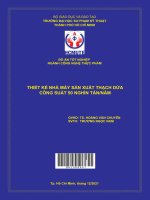 (Đồ án hcmute) thiết kế nhà máy sản xuất thạch dừa công suất 50 nghìn tấn năm