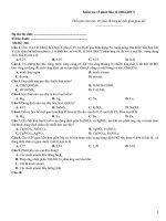 Kiểm tra 15 phút hóa (2016 2017)   đề 366