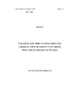 Ứng dụng góc nhìn an toàn thiết yếu (critical view of safety cvs) trong phẫu thuật nội soi cắt túi mật