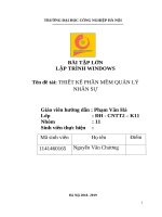 Bài tập lớn lập trình windows tên đề tài thiết kế phần mềm quản lý nhân sự
