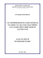 (Luận Án Tiến Sĩ) Các Mô Hình Kinh Tế Lượng Đánh Giá Tác Động Của Hạ Tầng Gtvt Đến Phát Triển Kinh Tế Tại Việt Nam.pdf