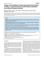 Oxygen and Ventilatory Output during Several Activities of Daily Living Performed by COPD Patients Stratified According to Disease Severity