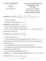 Đề thi tuyển sinh vào 10 môn Toán năm 2023-2024 - Trường THCS Minh Khai