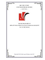 Bài thu hoạch diễn án môn kỹ năng cơ bản của luật sư tham gia giải quyết các vụ việc dân sự hồ sơ dân sự số 09