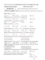 Đề thi giữa học kì 2 môn Toán lớp 7 năm 2022-2023 có đáp án - Trường THCS Mỹ Hòa