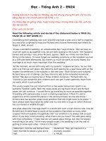 Đáp án môn đọc 2 Ehou Đại học Mở (đầy đủ)