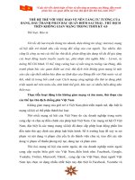 CHÍNH LUẬN BẢO VỆ TƯ TƯỞNG ĐẢNG : THẾ HỆ TRẺ VỚI VIỆC BẢO VỆ NỀN TẢNG TƯ TƯỞNG CỦA ĐẢNG, ĐẤU TRANH PHẢN BÁC QUAN ĐIỂM SAI TRÁI , THÙ ĐỊCH TRÊN KHÔNG GIAN MẠNG TRONG THỜI KỲ 4.0