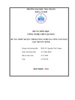 Đồ án môn học công nghệ chế tạo máy đề tài thiết kế quy trình công nghệ gia công nắp chặn (tập thuyết minh)