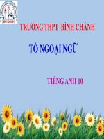 Bài giảng Tiếng Anh lớp 10 Unit 4: Special Education (Writing) - Trường THPT Bình Chánh