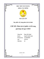 Bài tập lớn học phần kỹ năng phân tích tài chính chủ đề phân tích cổ phiếu aam trong giai đoạn tới quý 22023