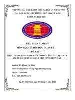 Đề tài thực trạng bình đẳng giới trong lãnh đạo, quản lý ở các cơ quan quản lý nhà nước hiện nay