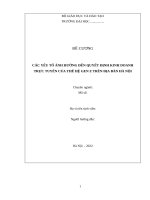 Các yếu tố ảnh hưởng đến quyết định kinh doanh trực tuyến của thế hệ gen z trên địa bàn hà nội dc