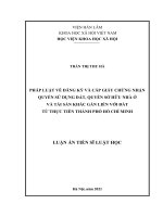 Luận án tiến sĩ luật học  pháp luật về đăng ký và cấp giấy chứng nhận quyền sử dụng đất, quyền sở hữu nhà ở và tài sản khác gắn liền với đất từ thực tiễn thành phố hồ ch
